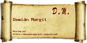 Demián Margit névjegykártya